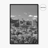 Portland Maine Skyline Black and White Fine Art Photo Print, Downtown, USA Poster