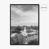 West Chester Black and White Fine Art Photo Print, Aerial Panorama, Wall Poster, USA
