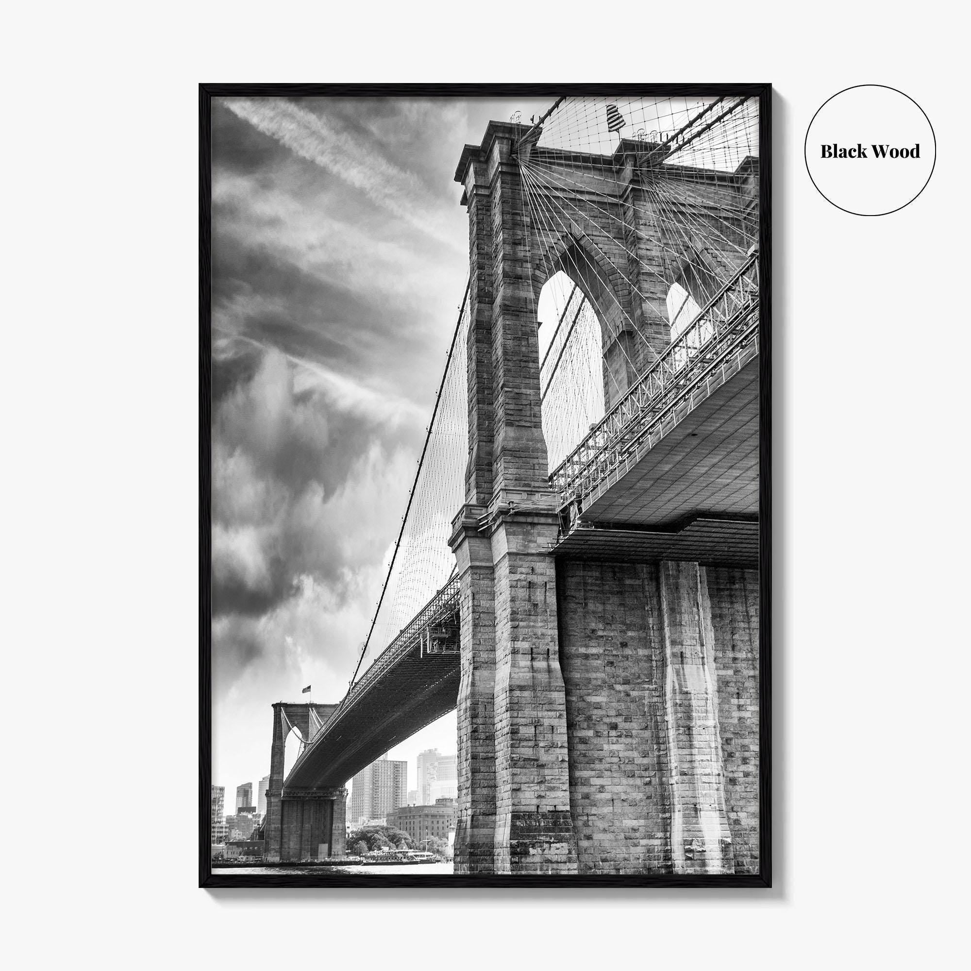 Brooklyn Bridge Black and White Fine Art Photo Print, NYC Wall Decor Poster, USA