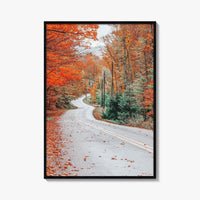 Adirondack Mountains Fall Fine Art Photo Print, Old Forge NY, Hollywood Road, Wall Poster