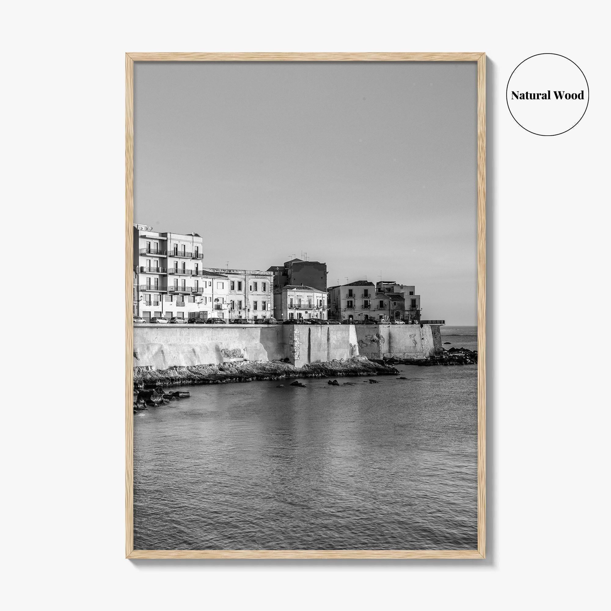 Syracuse Italy Black and White Fine Art Photo Print, Siracusa Sicily Ortigia Wall Poster