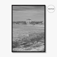 Pacific Beach Black and White Fine Art Photo Print, San Diego Pier California Poster