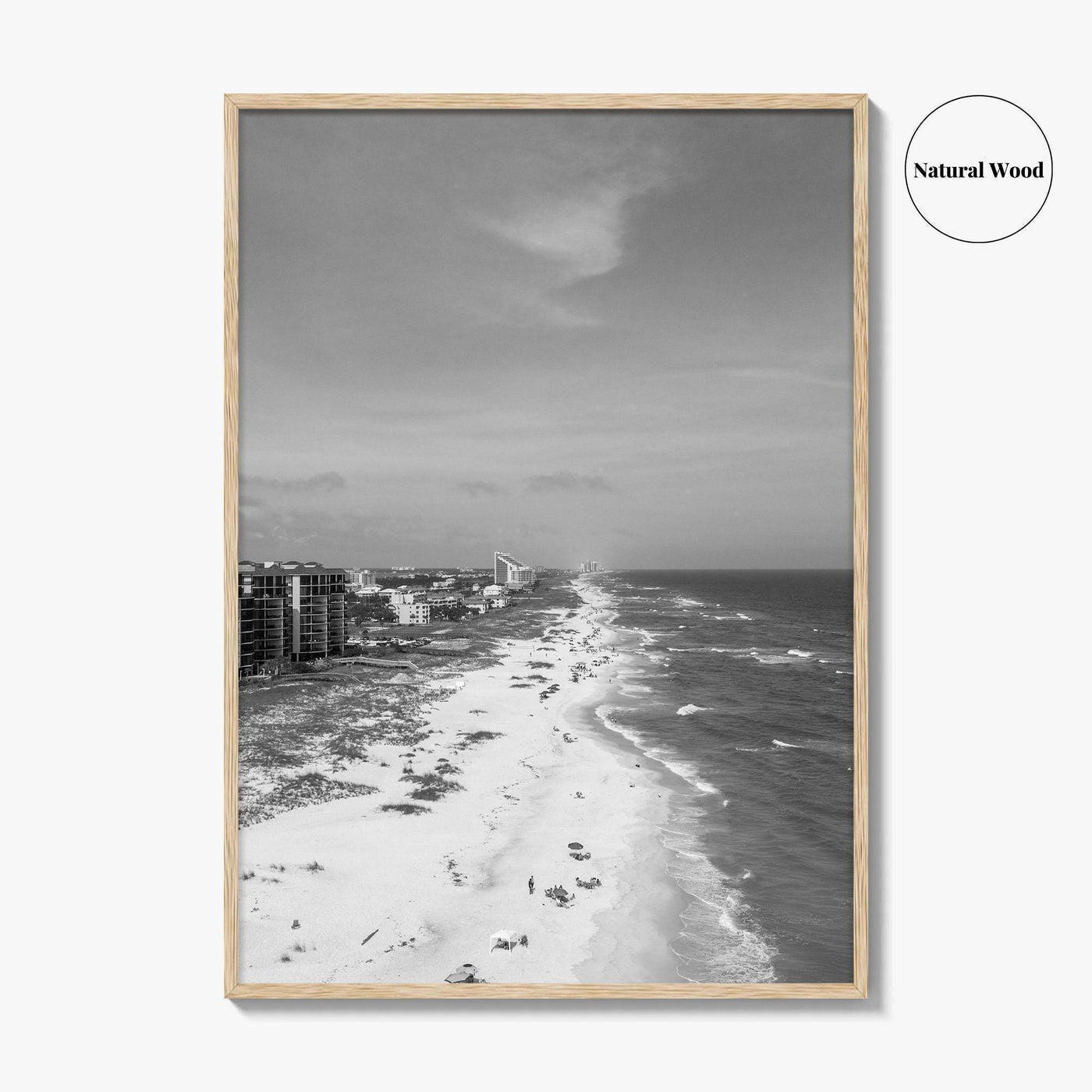 Pensacola Black and White Fine Art Photo Print, Perdido Key Beach Florida, Aerial Poster
