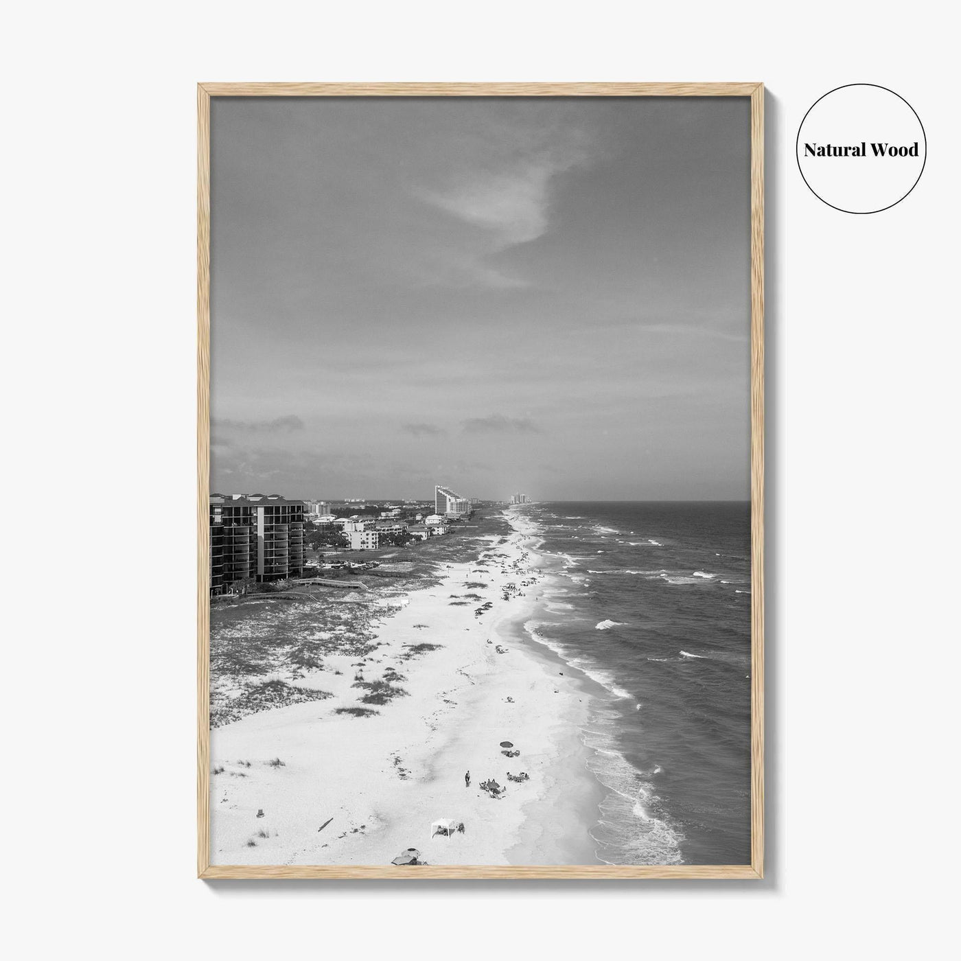 Pensacola Black and White Fine Art Photo Print, Perdido Key Beach Florida, Aerial Poster