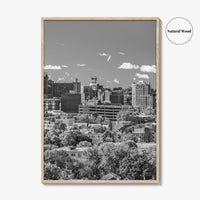 Portland Maine Skyline Black and White Fine Art Photo Print, Downtown, USA Poster