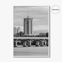 Tulsa Skyline Black and White Fine Art Photo Print, Oklahoma, USA Wall Decor Poster