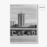 Tulsa Skyline Black and White Fine Art Photo Print, Oklahoma, USA Wall Decor Poster