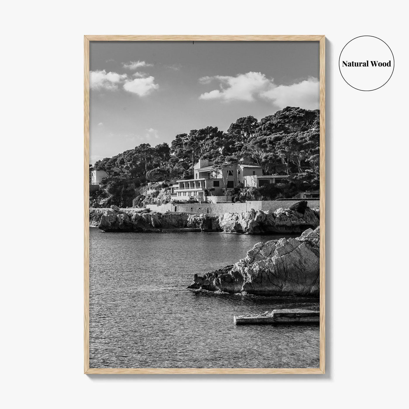 Cala Rajada Black and White Fine Art Photo Print, Mallorca Seascape Spain Poster