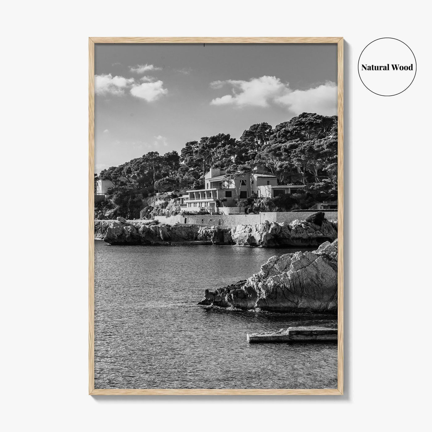 Cala Rajada Black and White Fine Art Photo Print, Mallorca Seascape Spain Poster