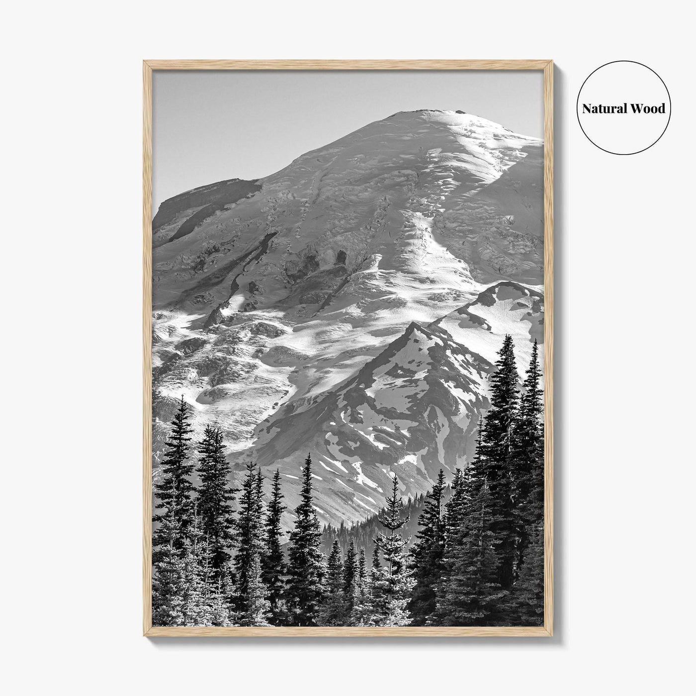 Mount Rainier Black and White Fine Art Photo Print, Sunrise Point, Washington, Pacific Northwest