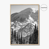 Mount Rainier Black and White Fine Art Photo Print, Sunrise Point, Washington, Pacific Northwest