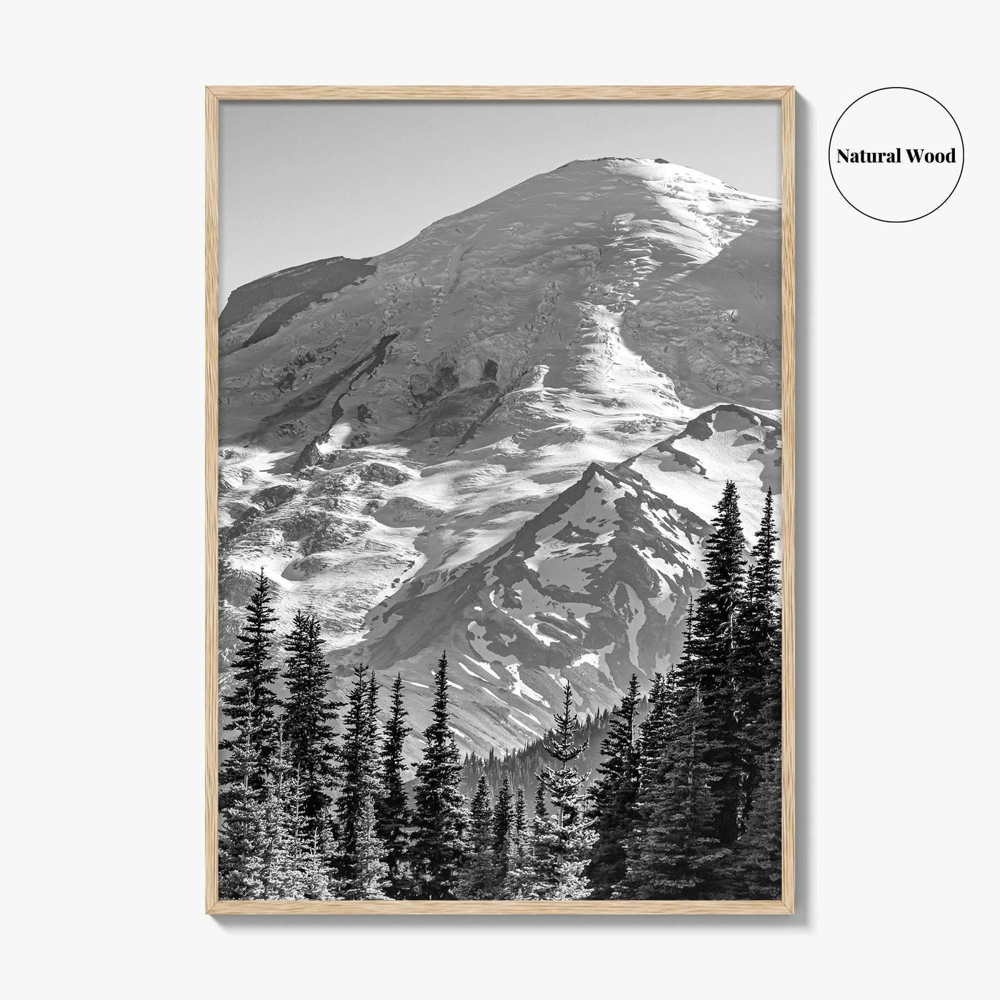 Mount Rainier Black and White Fine Art Photo Print, Sunrise Point, Washington, Pacific Northwest