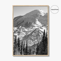 Mount Rainier Black and White Fine Art Photo Print, Sunrise Point, Washington, Pacific Northwest