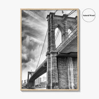 Brooklyn Bridge Black and White Fine Art Photo Print, NYC Wall Decor Poster, USA