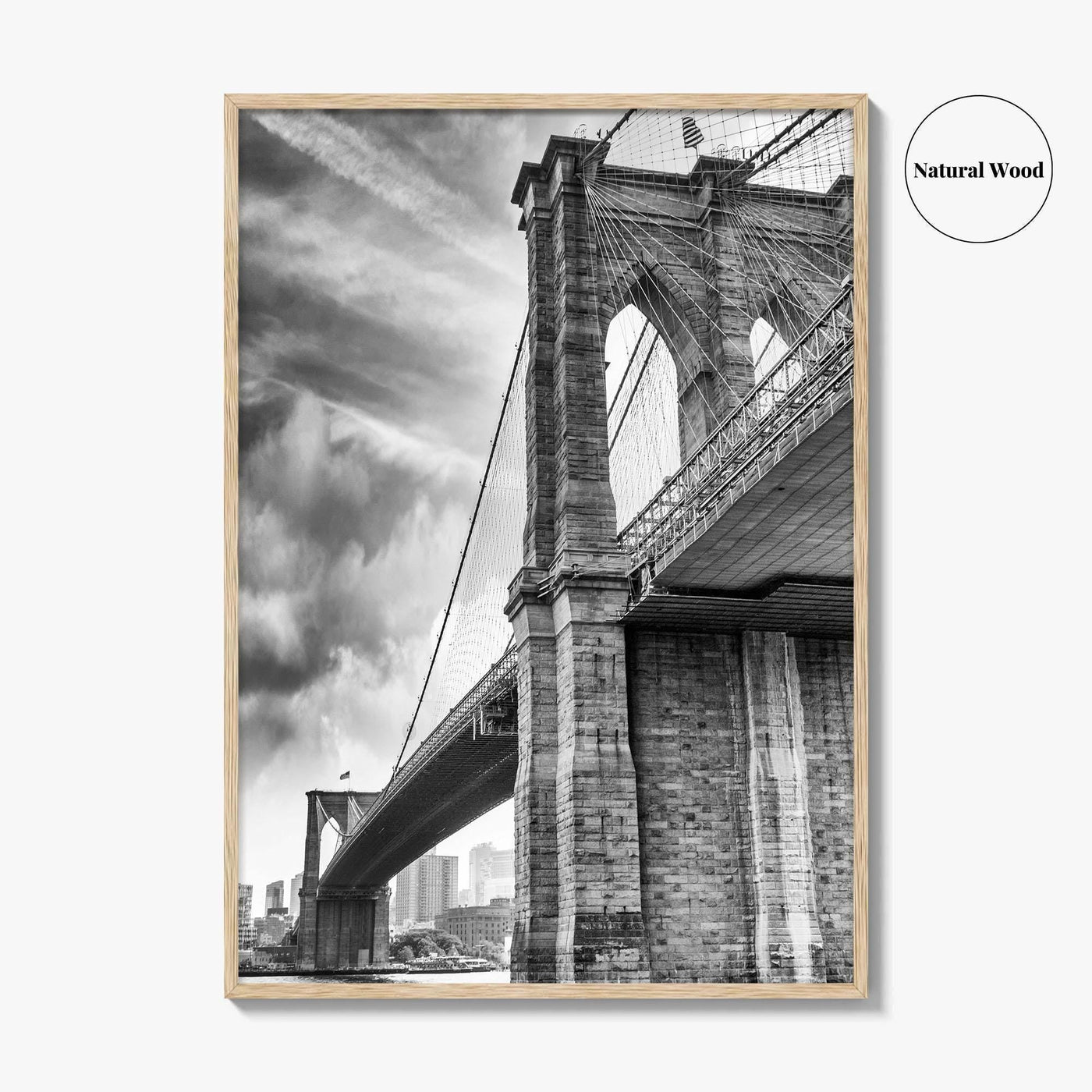 Brooklyn Bridge Black and White Fine Art Photo Print, NYC Wall Decor Poster, USA
