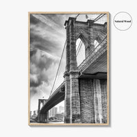 Brooklyn Bridge Black and White Fine Art Photo Print, NYC Wall Decor Poster, USA