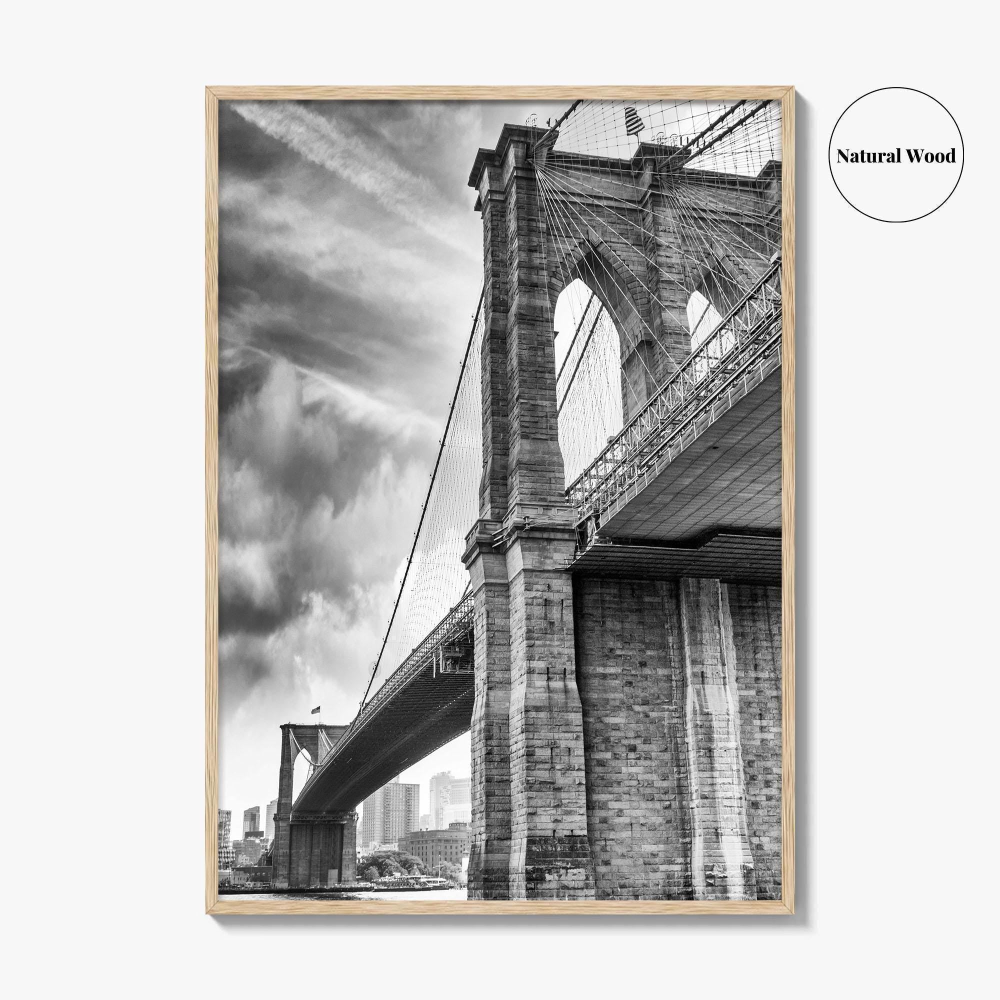 Brooklyn Bridge Black and White Fine Art Photo Print, NYC Wall Decor Poster, USA
