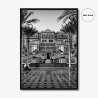 Abu Dhabi Black and White Fine Art Photo Print, Emirates Palace, UAE Poster