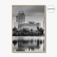 Springfield Massachusetts Skyline Black and White Fine Art Photo Print, Wall Decor Poster, USA