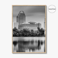 Springfield Massachusetts Skyline Black and White Fine Art Photo Print, Wall Decor Poster, USA