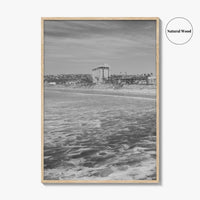 Pacific Beach Black and White Fine Art Photo Print, San Diego Pier California Poster