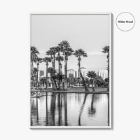 Phoenix Skyline Black and White Fine Art Photo Print, Encanto Park Arizona Poster