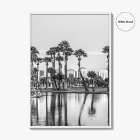 Phoenix Skyline Black and White Fine Art Photo Print, Encanto Park Arizona Poster