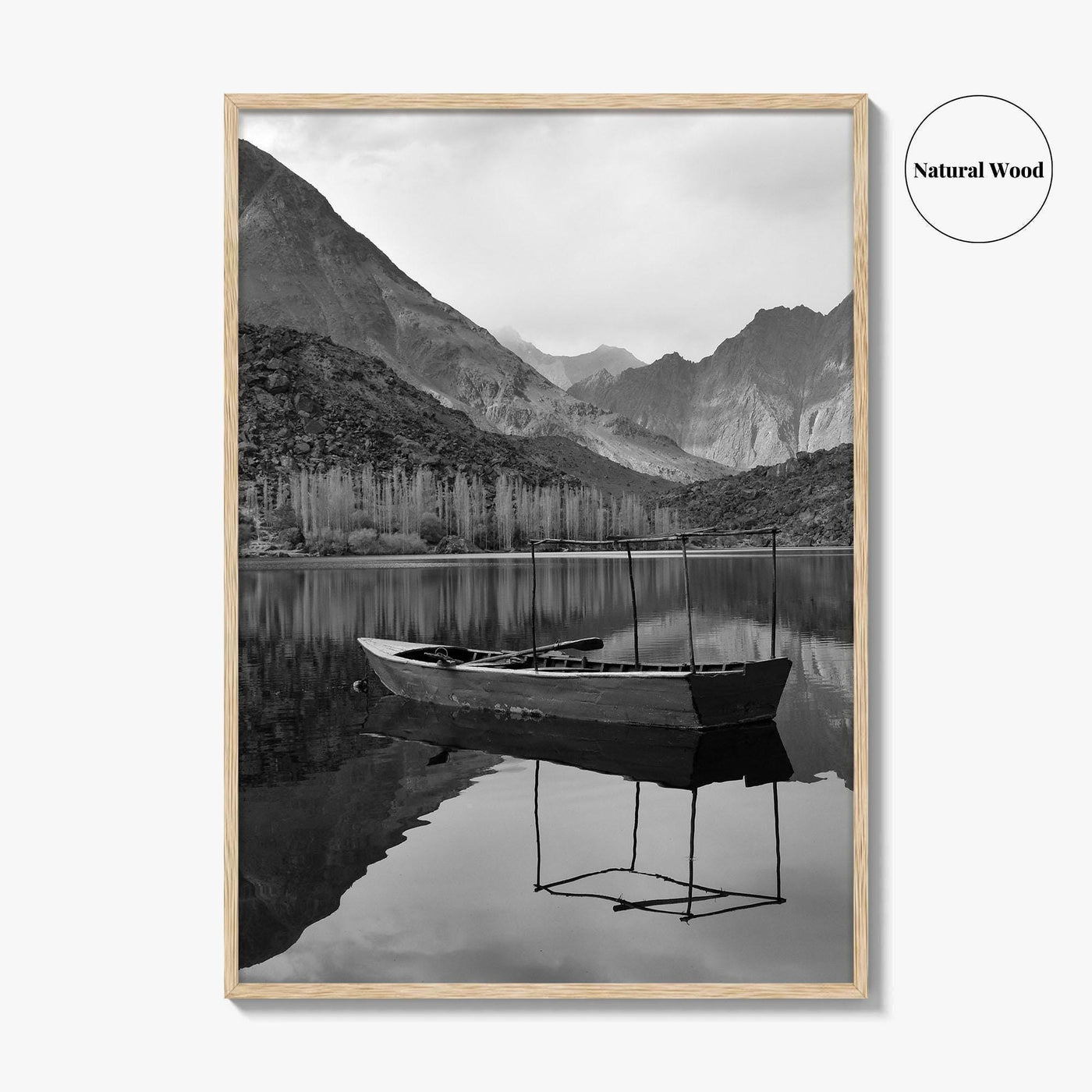 Upper Kachura Lake Black and White Fine Art Photo Print, Skardu Landscape Poster