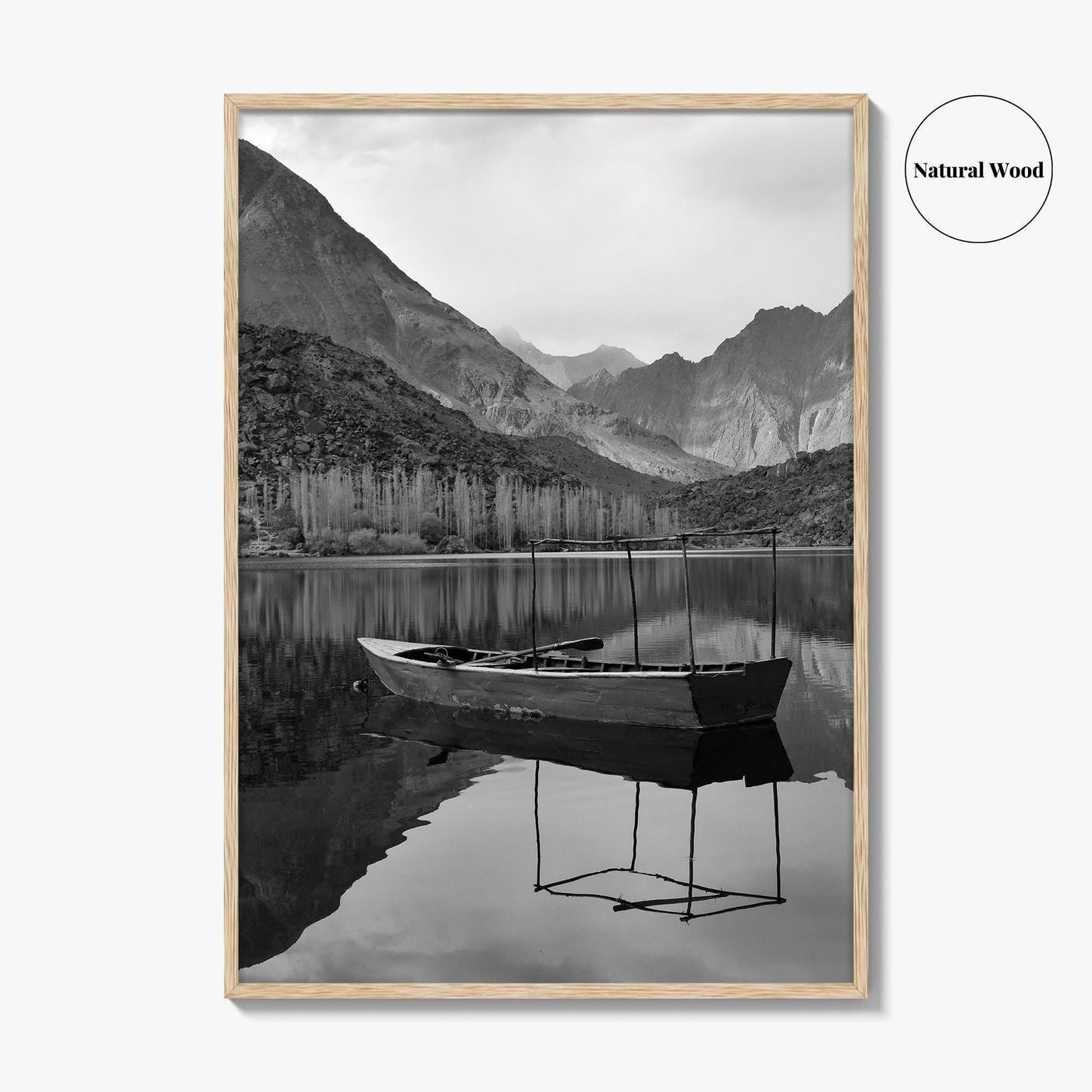 Upper Kachura Lake Black and White Fine Art Photo Print, Skardu Landscape Poster