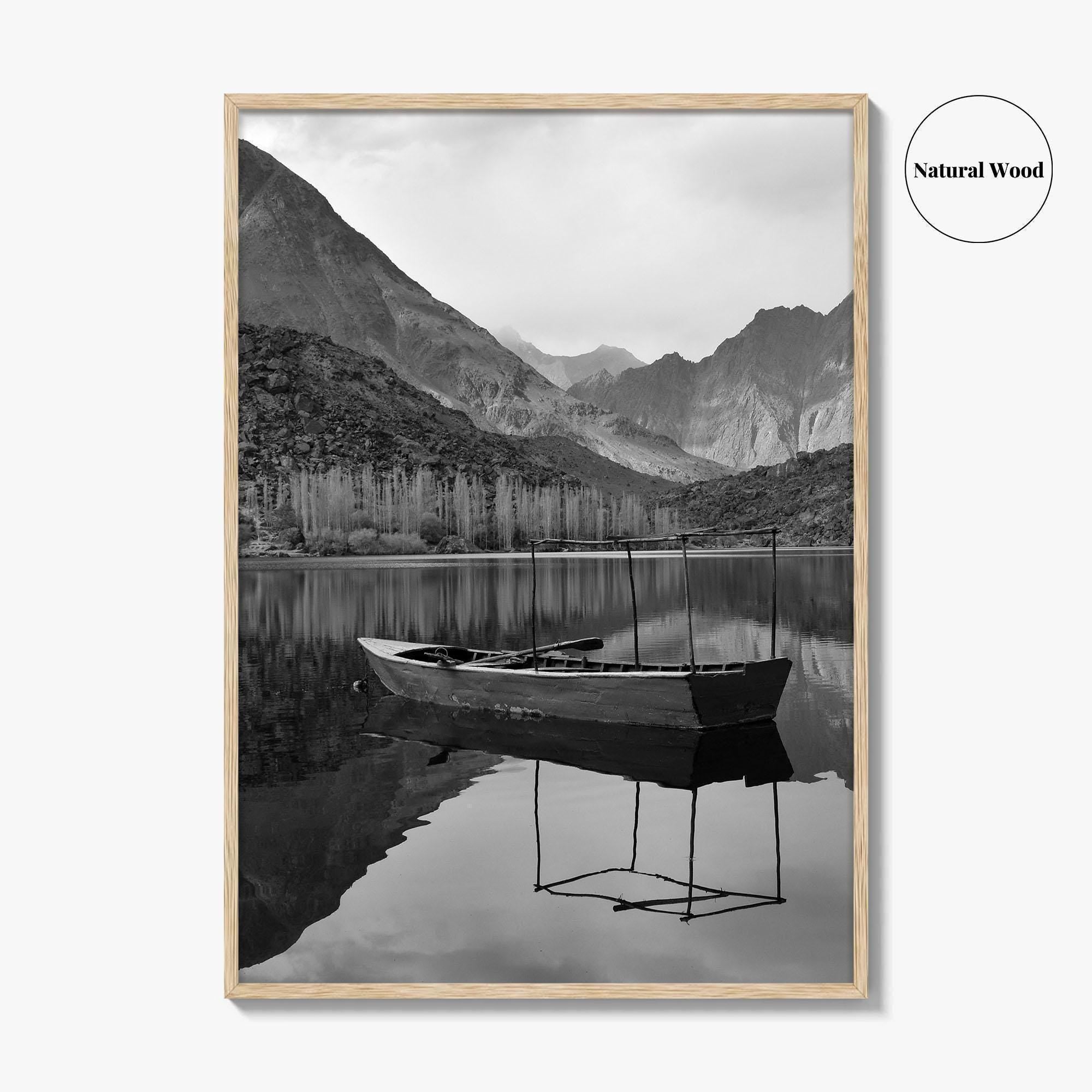 Upper Kachura Lake Black and White Fine Art Photo Print, Skardu Landscape Poster