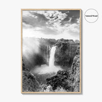 Victoria Falls Black and White Fine Art Photo Print, Zambezi River Zimbabwe Zambia Poster