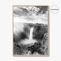 Victoria Falls Black and White Fine Art Photo Print, Zambezi River Zimbabwe Zambia Poster
