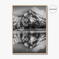 Oregon Black and White Fine Art Photo Print, South Sister Bend Green Lakes Poster