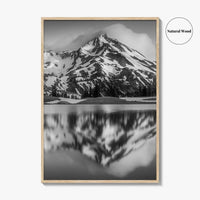 Oregon Black and White Fine Art Photo Print, South Sister Bend Green Lakes Poster