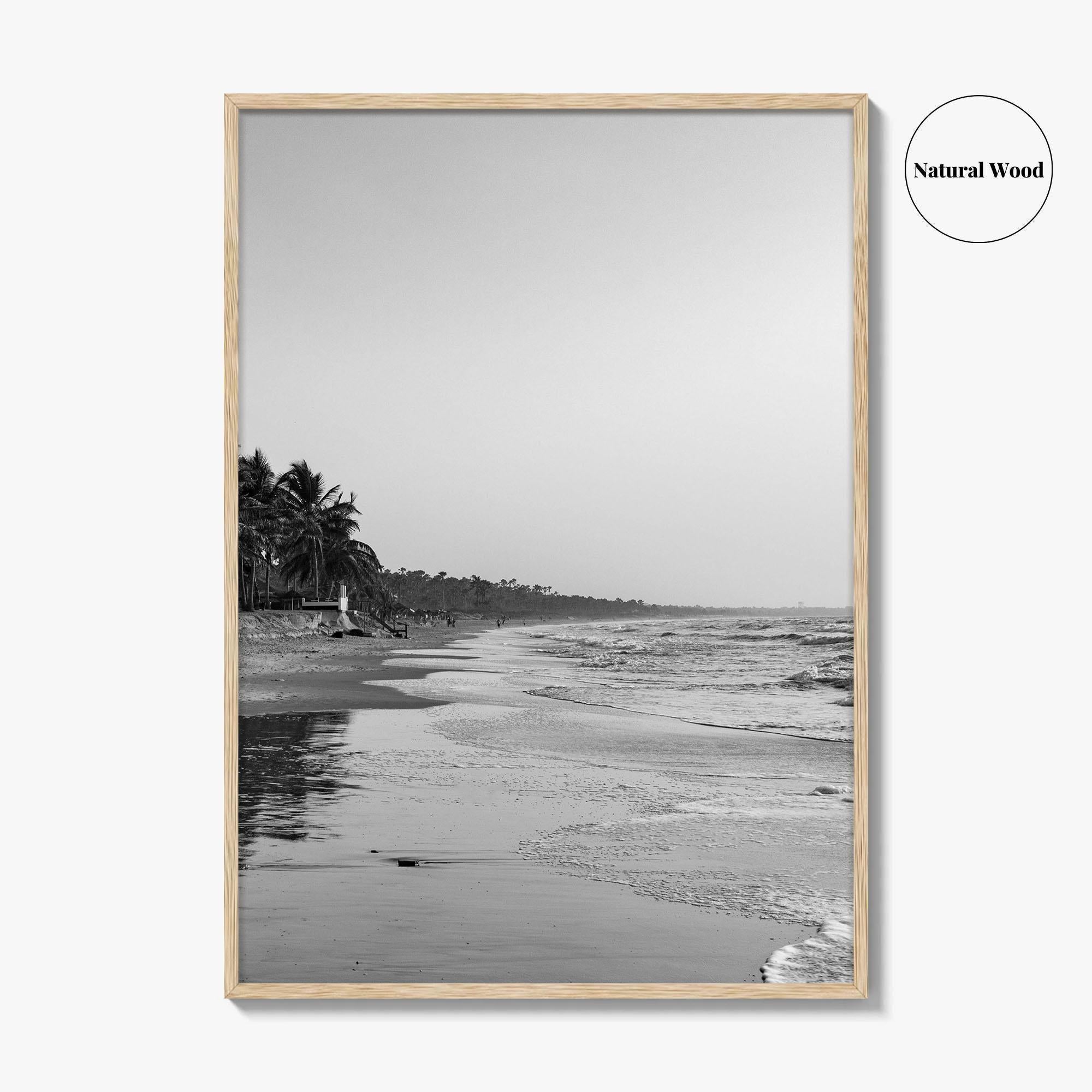 Serrekunda Black and White Fine Art Photo Print, Gambia Beach Wall Decor Poster