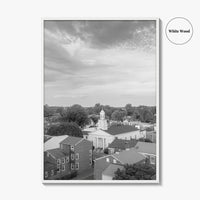 West Chester Black and White Fine Art Photo Print, Aerial Panorama, Wall Poster, USA