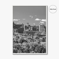 Portland Maine Skyline Black and White Fine Art Photo Print, Downtown, USA Poster
