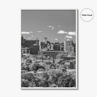 Portland Maine Skyline Black and White Fine Art Photo Print, Downtown, USA Poster