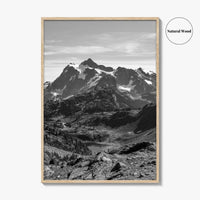 North Cascades Black and White Fine Art Photo Print, Mount Shuksan Washington Poster