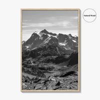North Cascades Black and White Fine Art Photo Print, Mount Shuksan Washington Poster