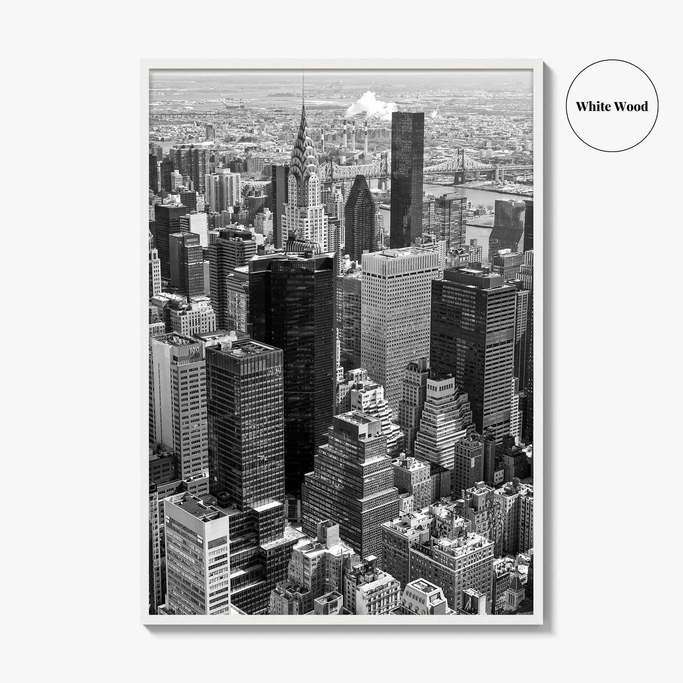New York City Skyline Black and White Fine Art Photo Print, Manhattan Poster