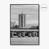 Tulsa Skyline Black and White Fine Art Photo Print, Oklahoma, USA Wall Decor Poster