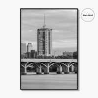 Tulsa Skyline Black and White Fine Art Photo Print, Oklahoma, USA Wall Decor Poster