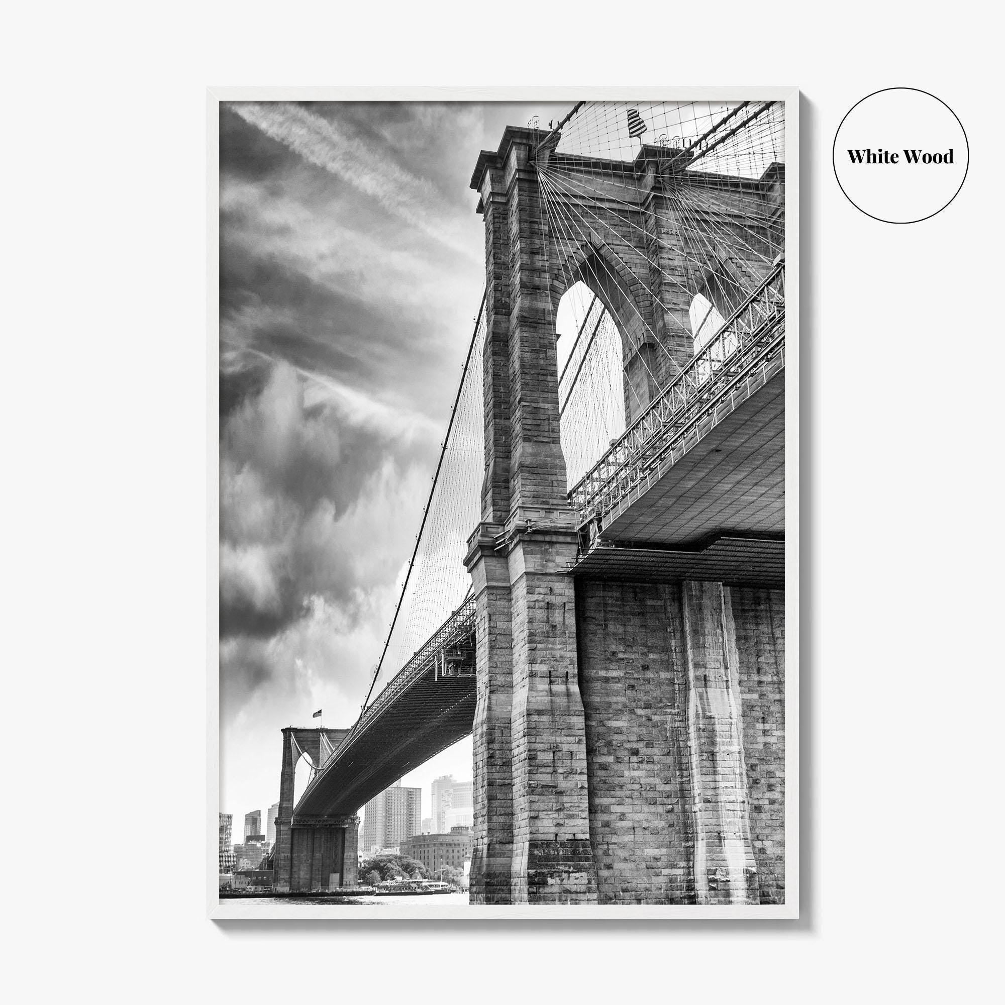 Brooklyn Bridge Black and White Fine Art Photo Print, NYC Wall Decor Poster, USA