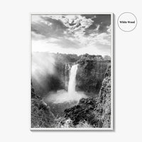 Victoria Falls Black and White Fine Art Photo Print, Zambezi River Zimbabwe Zambia Poster