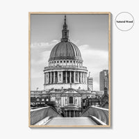 St Paul's Cathedral Black and White Fine Art Photo Print, London Millennium Bridge Poster