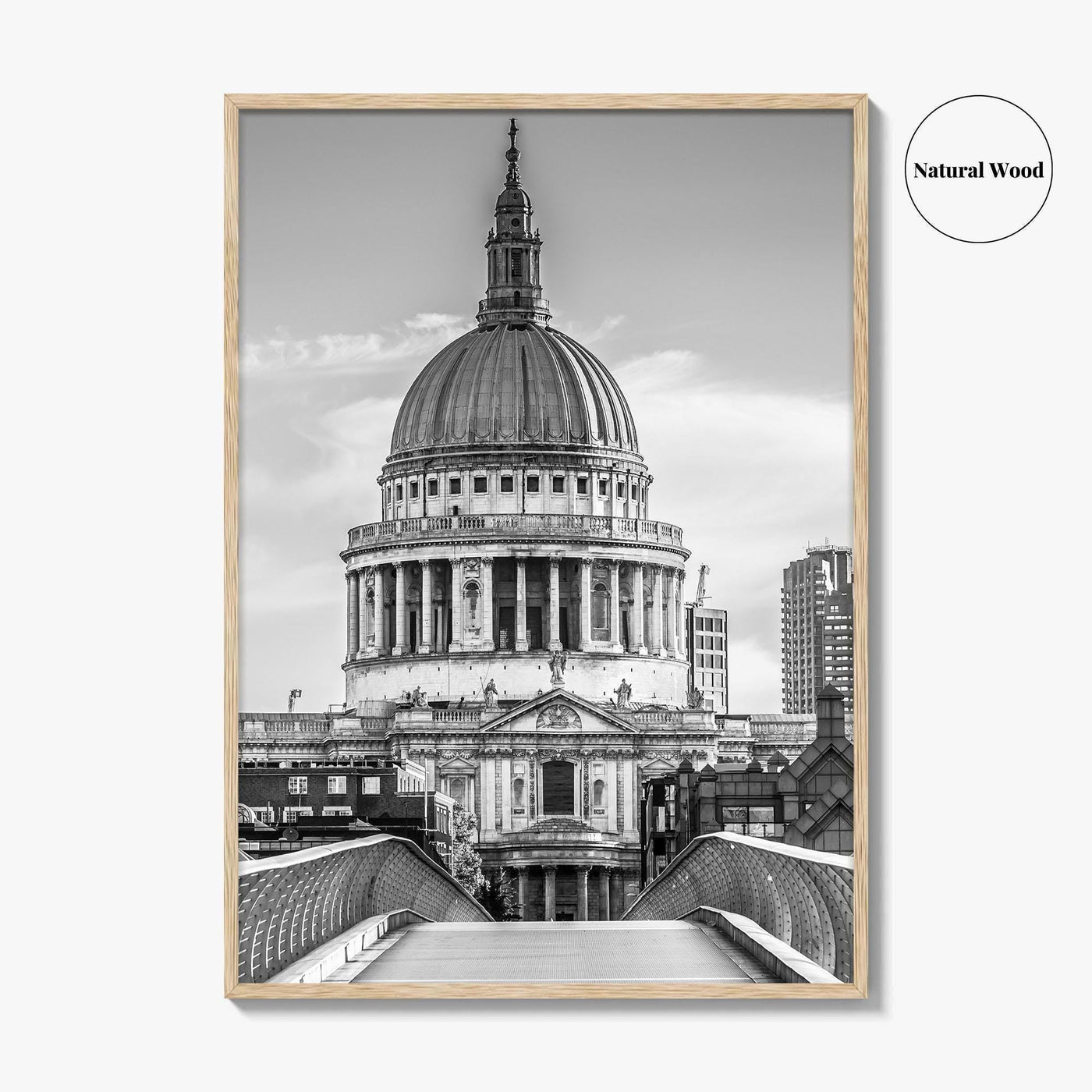 St Paul's Cathedral Black and White Fine Art Photo Print, London Millennium Bridge Poster