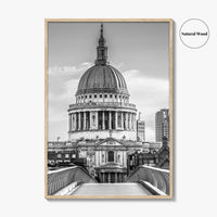 St Paul's Cathedral Black and White Fine Art Photo Print, London Millennium Bridge Poster