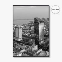 Phnom Penh Black and White Fine Art Photo Print, Cambodia Wall Decor Poster