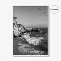 Southern California Black and White Fine Art Photo Print, Coastline Poster